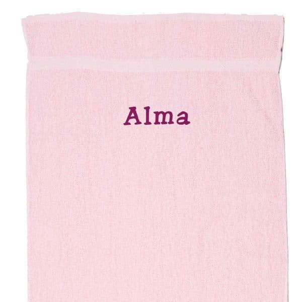 Håndklæde med navn - Lyserød 50 x 90 cm