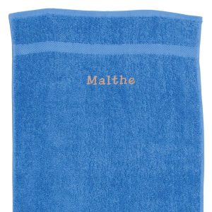 Håndklæde med navn - havblå 70 x 130 cm