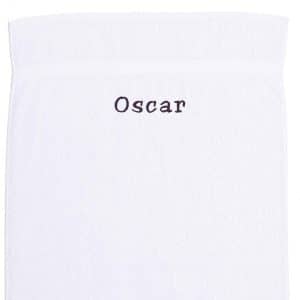 Håndklæde med navn - hvidt100x 150 cm