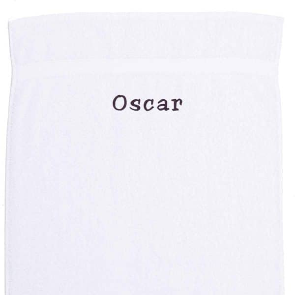 Håndklæde med navn - hvidt100x 150 cm