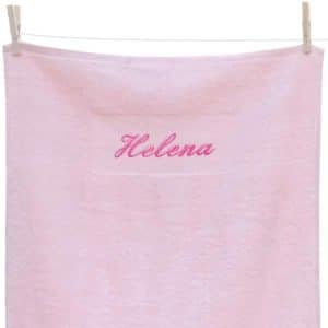 Håndklæde med navn, lyserødt