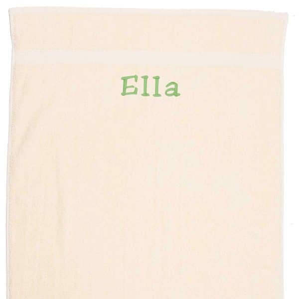 Håndklæde med navn, natur hvid 100x150