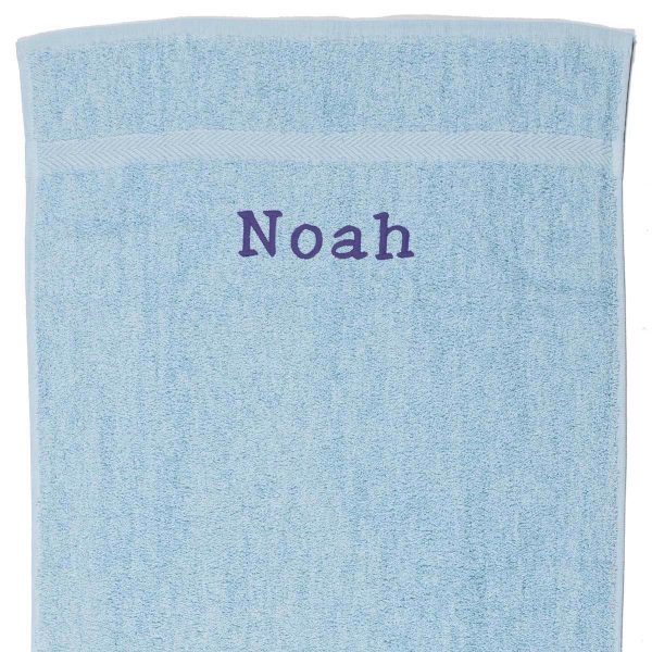 Håndklæde med navn,lyseblå 50 x 90