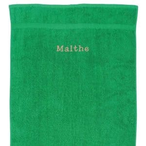 Lille Håndklæde med navn - grøn 50 x 90cm