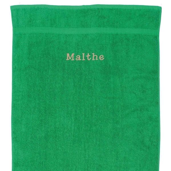 Lille Håndklæde med navn - grøn 50 x 90cm